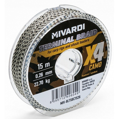 Mivardi Pletená Šňůra Terminal X4 Braid Camo 15 m Mivardi Pletená Šňůra Terminal X4 Braid Camo 15 m