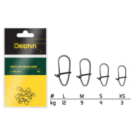 Delphin Karabinky Fastlock Micro Snap 10ks XS/3kg