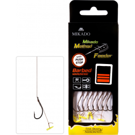 Mikado Návazec Mf S Push Stop Háček S Protihrotem Číslo 12 / Pletená Šňůra 0.12mm/10cm 8 Ks