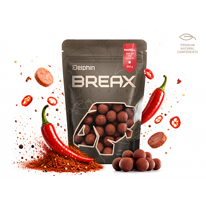 Boilies Delphin BreaX / HotHELL - Robin red-Chilli-Fr.Klobása/20mm/300g