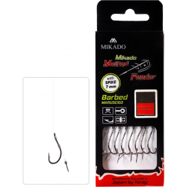 Mikado Návazec Mf S Jehlou Háček S Protihrotem Číslo 4 / Vlasec 0.28mm/10cm 8 Ks
