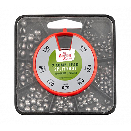 Sada broků 7 Lead Split Shot - 150 g