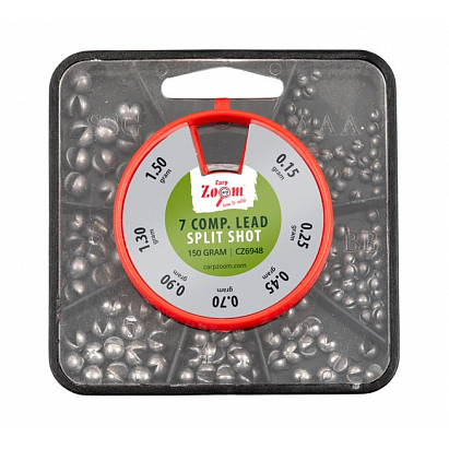 Sada broků 7 Lead Split Shot - 150 g