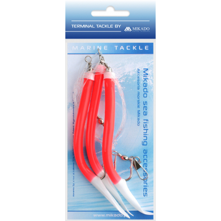 Mikado Mořský Návazec Gummi Makk Rig Háček 3x6/0 Červený 1 Ks