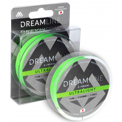 Mikado Pletená Šňůra Dreamline Ultralight 0.058mm/4.43kg/150m Fluo Zelená 1 Cívka Mikado Pletená Šňůra Dreamline Ultralight 0.058mm/4.43kg/150m Fluo Zelená 1 Cívka