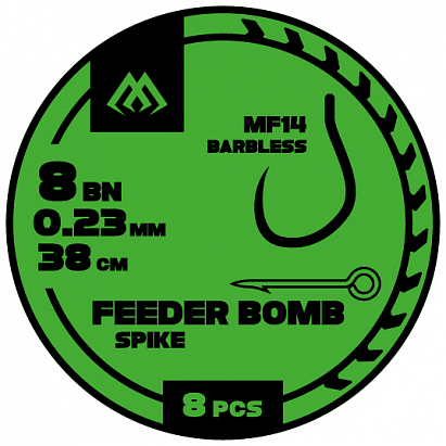 Mikado Fb Rig Mf14 Feeder Bomb Feedrové Návazce S Trnem S Háčky Bezprotihrotu Č. 10 / Monofil 0,20 Mm/38 Cm 8 Ks.