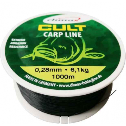 Climax silon Cult Carp line - černý 1000m Průměr: 0,28mm nosnost: 6,1kg