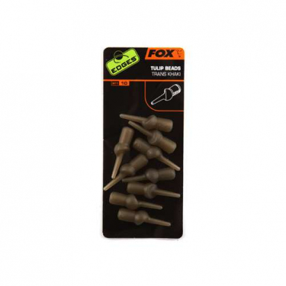 Fox Edges Tulip Beads Trans Khaki 10ks