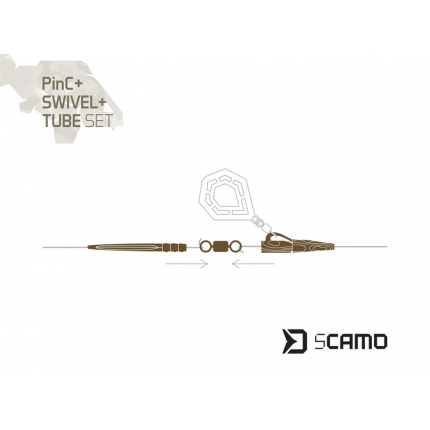Delphin Set Závěsky a Převleky a Obratlíky sCAMO PinC + Swivel #4 + Tube 5 ks