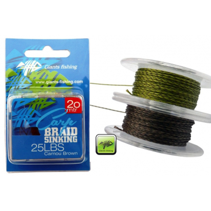 Giants Fishing Návazcová šňůrka Carp Braid Sinking 25lbs/20m Camou Green Giants Fishing Návazcová šňůrka Carp Braid Sinking 25lbs/20m Camou Green