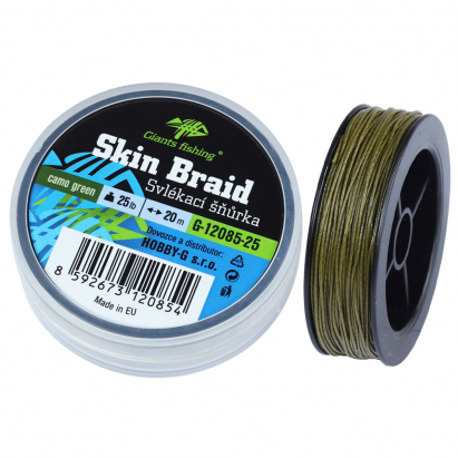 Giants fishing Svlékací šnůra Carp Line Skin Braid Camo green, 20m|25Lb