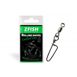 Zfish Obratlík s Karabinou Rolling Swivel & Coastlock Snap 10 ks