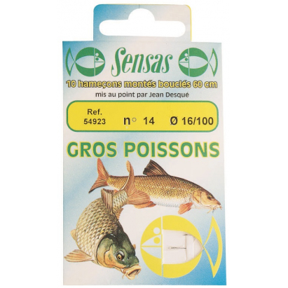 Sensas Navázaný háček Big Fish Strong Wire 60cm 12/0,16 10ks