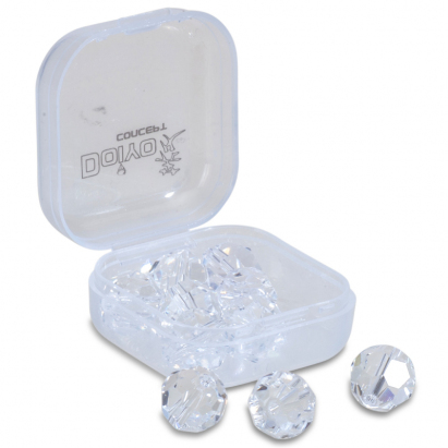 Doiyo broušené skleněné korálky Clear 8mm 12ks