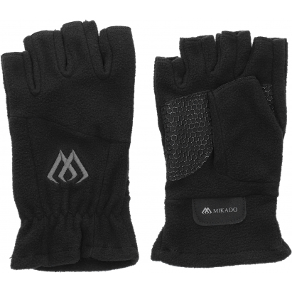 Mikado Rybářské Rukavice Fleecové Polar Bez Prstů Černošedé