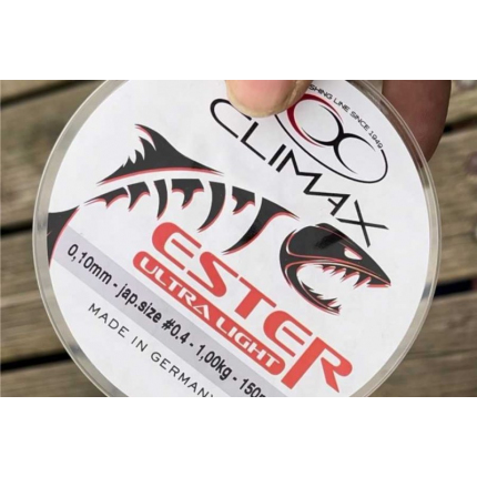 Přívlačový silon CLIMAX ESTER Japan Ultra Light transparent 150m Průměr: 0,125mm Nosnost: 1,45kg