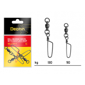 Ball bearing swivel with coastlock snap / 3 ks 90kg