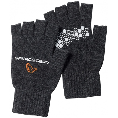 Savage Gear Rukavice Knitted Half Finger Glove Dark Grey Melange Savage Gear Rukavice Knitted Half Finger Glove Dark Grey Melange