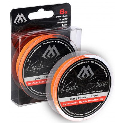 Mikado Pletená Šňůra Kendo Shine 0.16mm/13.84kg/2100m Fluo/oranžová 1 Cívka Mikado Pletená Šňůra Kendo Shine 0.16mm/13.84kg/2100m Fluo/oranžová 1 Cívka
