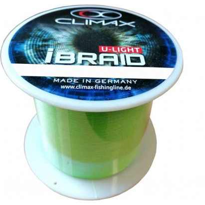 Pletená šňůra Climax iBraid U-Light neon-zelená 3000m Průměr: 0,08mm / 6kg