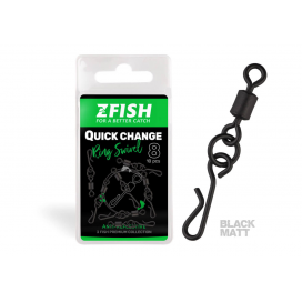 Zfish Obratlík Quick Change Ring Swivel Matt Velikost 8 10 ks