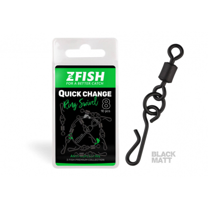 Zfish Obratlík Quick Change Ring Swivel Matt Velikost 8 10 ks