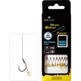Mikado Návazec Method Feeder  Vel. 12 Háček Bez Protihrotu S Gumkou / Pletenka: 0.12mm/10cm 8 Ks