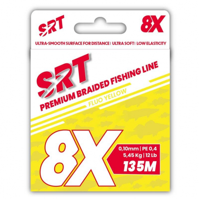 Sert splétaná šnůra 8X SRT Fluo Yellow 135M|0,18mm/11,36kg Sert splétaná šnůra 8X SRT Fluo Yellow 135M|0,18mm/11,36kg