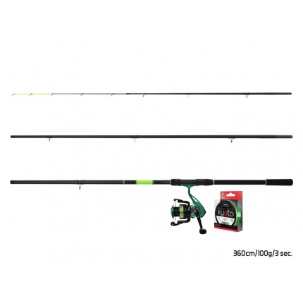 Delphin Prut Wasabi Feeder 3,6 m 100 g + naviják zdarma + vlasec