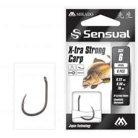 Mikado Navázané Háčky Sensual Xtra Strong Carp No 6 Db / Vlasec: 0.22mm/70cm 8 Ks