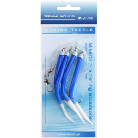 Mikado Mořský Návazec Gummi Makk Rig Háček 3x4/0 Modrá 1 Ks