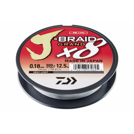 Daiwa Šňůra J Braid Grand X8 135m Světle Šedá 