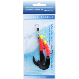 Mikado Mořský Návazec Pilk Twist Jighead Rig 7.5cm2x3g Červeno/černý 1 Ks