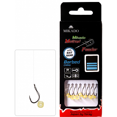 Mikado Návazec Mf S Gumkou Háček S Protihrotem Číslo 4 / Vlasec 0.28mm/10cm 8 Ks