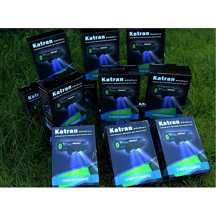 Katran Čelová Dobíjecí Svítilna Headlamp W/B 460 PRO - Double Click modrá a bílá LED + box + náhradní baterie zdarma NEW