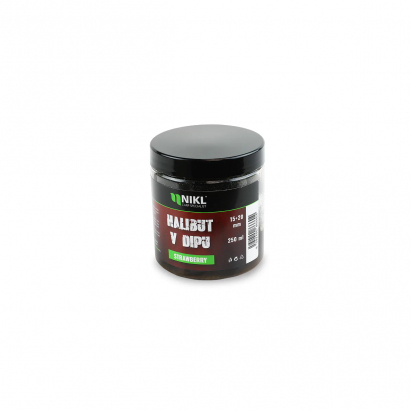 Nikl Black halibut pelety v dipu Strawberry 15+20mm, 250ml