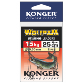 Konger Wolframové lanko 2ks 45cm/15kg Konger Wolframové lanko 2ks 45cm/15kg