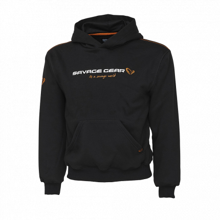 Savage Gear Mikina Junior Logo Hoodie Black Ink