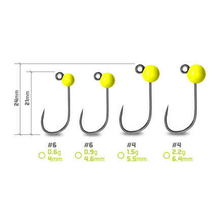 Delphin Wolframový Jig T-AREA BL Fluo Žlutý 5 ks