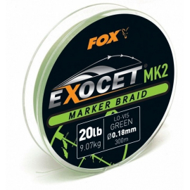 Fox Splétaná Šňůra Exocet MK2 Marker Braid 300 m 18 mm 9,07 kg Green