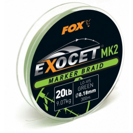 Fox Splétaná Šňůra Exocet MK2 Marker Braid  300 m 18 mm 9,07 kg Green