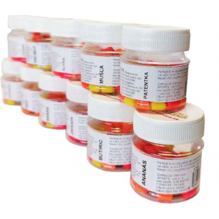 Dipované Q Balanced 5mm Carp feeder dambels 14g Jahoda