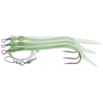 Aquantic Návazec 3er Gummi Makk System Zelená 130 cm 8/0