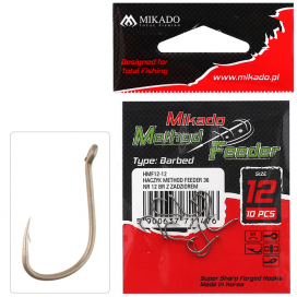 Mikado Háček Method Feeder 36 Vel. 14 Br S Protihrotem 10 Ks