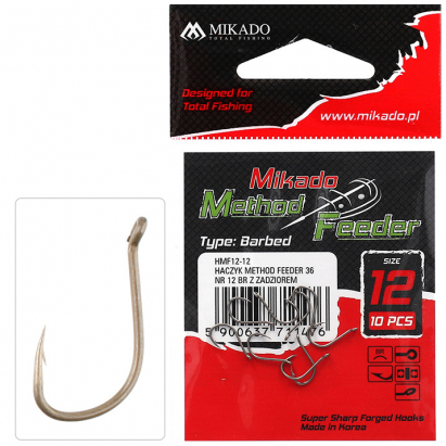 Mikado Háček Method Feeder 36 Vel. 14 Br S Protihrotem 10 Ks