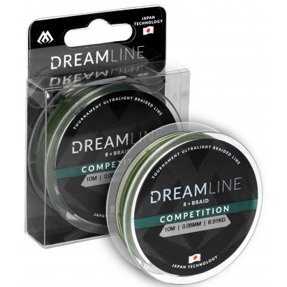 Mikado Pletená Šňůra Dreamline Competition 0.18mm/18.32kg/10m Zelená 1 Cívka Mikado Pletená Šňůra Dreamline Competition 0.18mm/18.32kg/10m Zelená 1 Cívka
