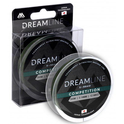 Mikado Pletená Šňůra Dreamline Competition 0.14mm/12.98kg/300m Zelená 1 Cívka Mikado Pletená Šňůra Dreamline Competition 0.14mm/12.98kg/300m Zelená 1 Cívka