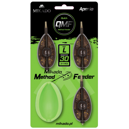 Mikado Krmítko Method Feeder Aperio Q.m.f. System L Sada 3x20g + Feeder Form 1 Sada Mikado Krmítko Method Feeder Aperio Q.m.f. System L Sada 3x20g + Feeder Form 1 Sada