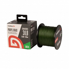 Trakker Kmenová pletená šňůra Propel Braid 31lb, 13.8kg, 0,26mm, 1200m, Green - Průměr: 0,260mm, Nosnost: 31lb