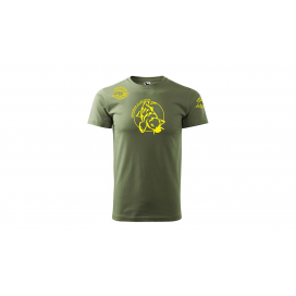 Tričko khaki CSV/žlutá/vel.XXXL